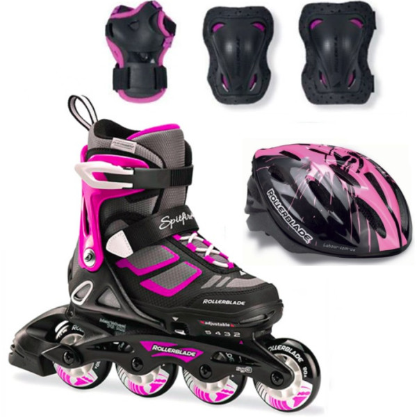 Роликовые коньки детские раздвижные с защитой Rollerblade Spitfire G Cube 18