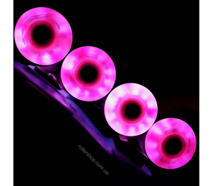 Сяючі колеса для роликів Seba Luminous рожеві popup