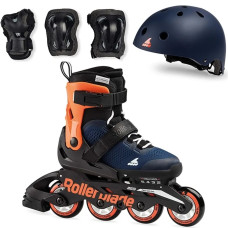 Ролики детские с защитой Rollerblade Microblade Сube Orange/Blue 28-32