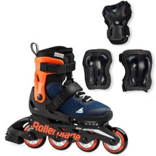 Детские ролики с защитой Rollerblade Microblade Combo Midnight Blue/Orange 28-32