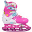Ролики коньки 2 в 1 раздвижные Flying Eagle LED L6 Lumos розовые