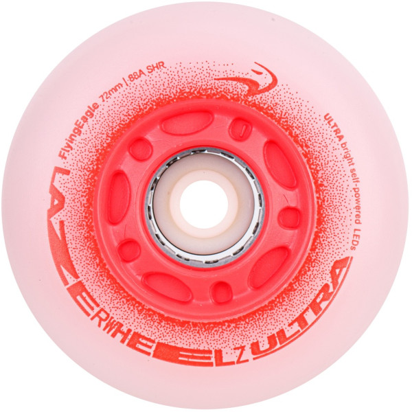 Светящиеся колеса для роликов Flying Eagle Lazerwheelz Ultra 72 мм/88A 4 шт красные