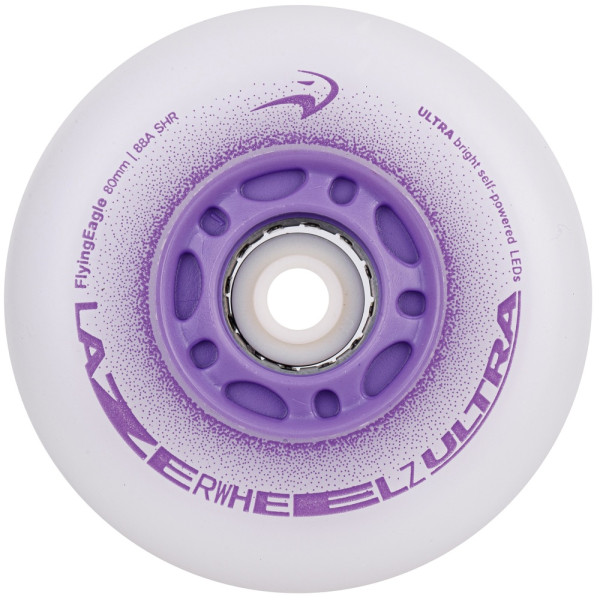 Сяючі колеса для роликів Flying Eagle Lazerwheelz Ultra 80 мм/88A 4 шт фіолетові