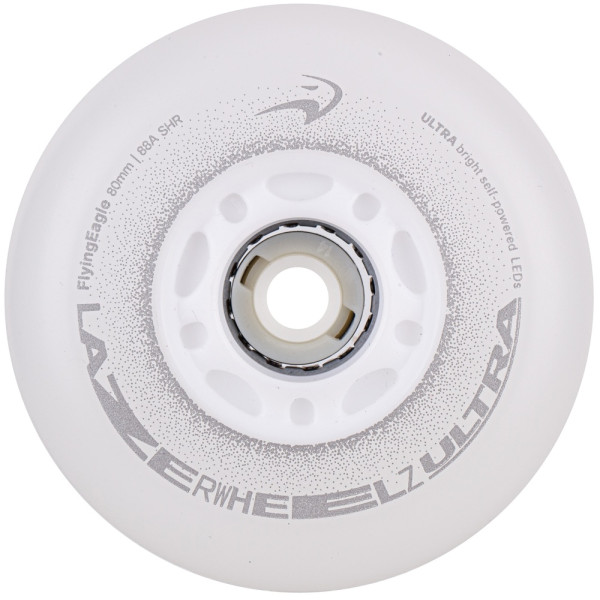 Сяючі колеса для роликів Flying Eagle Lazerwheelz Ultra 80 мм/88A 4 шт білі