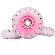 Светящиеся колеса для роликов Flying Eagle Lazerwheelz Ultra+Sparks 88A 4 шт розовые